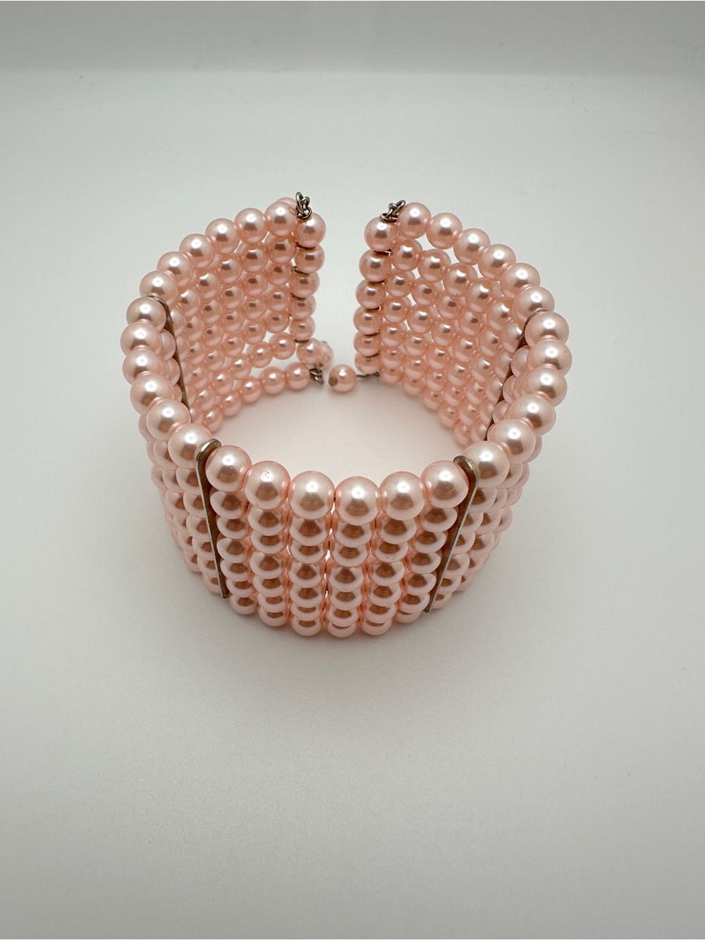Pink Pearl Multi-Row Stretch Bracelet - Picture 4 of 5